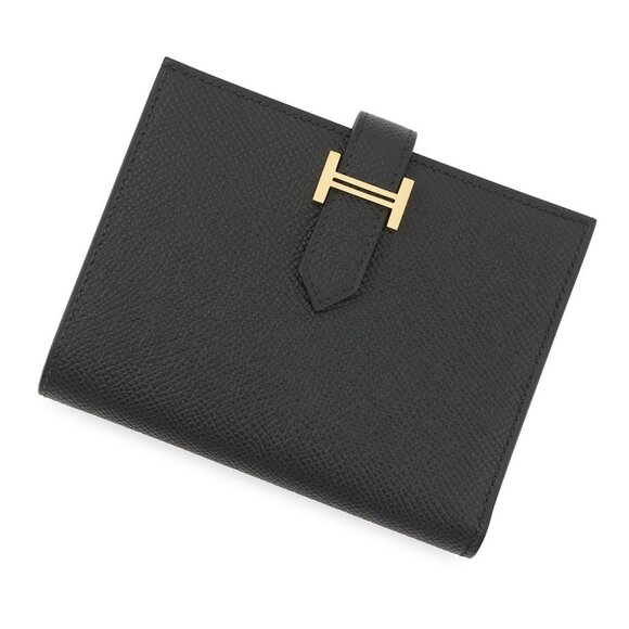 HERMES BEAN Compact Epsom Black - Picture 1 of 9